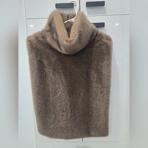 Luxurious Brown Faux Fur Women's Sweater